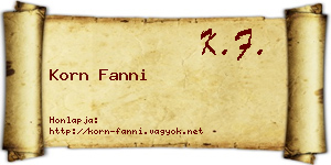 Korn Fanni névjegykártya